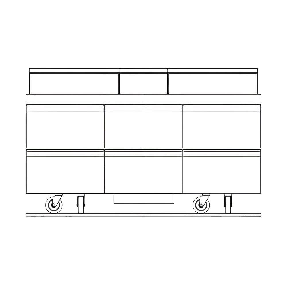 032-D4472NP30M 72" Mega Top Sandwich/Salad Prep Table w/ Refrigerated Base, 115v