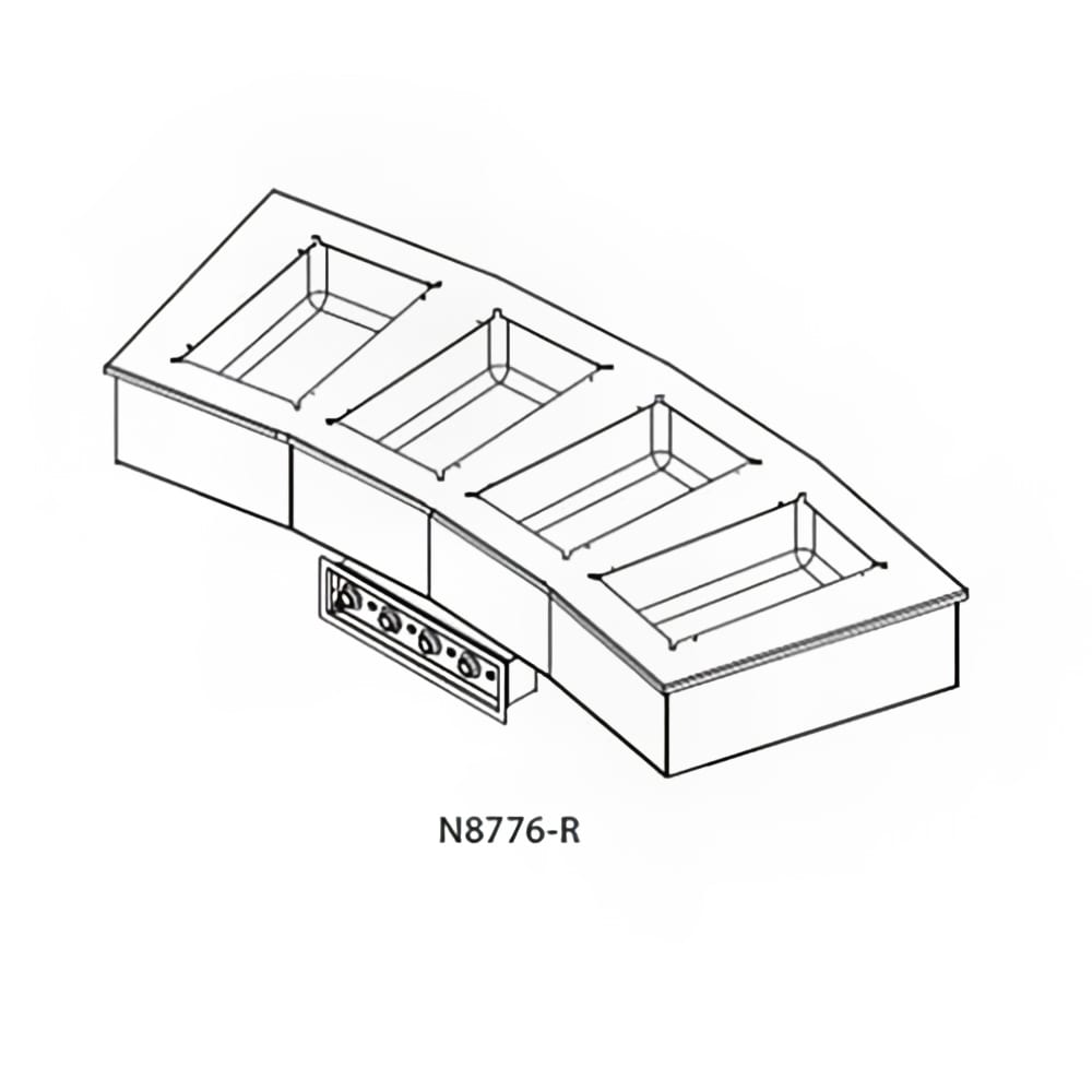 032-N8776R 73 7/10" Drop In Hot Food Table w/ (4) Wells, 208 230v/1ph