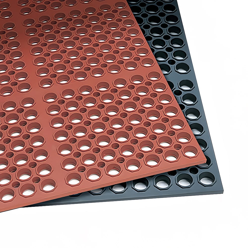 292-2521R3S VIP Lite Anti Fatigue Mat - 2 2/5' x 3 1/4', Rubber, Red