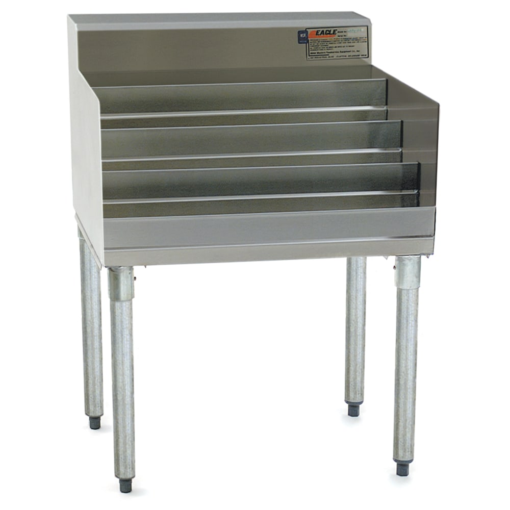 241-LD2418 Raised Liquor Bottle Display Unit w/ (4) Steps - 24" x 19 1/2", Stainless