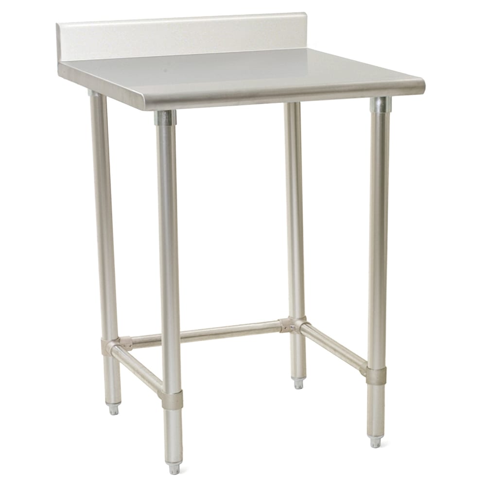241-T2424STEBS 24" 14 ga Work Table w/ Open Base & 300 Series Stainless Top, 4 1/2"...