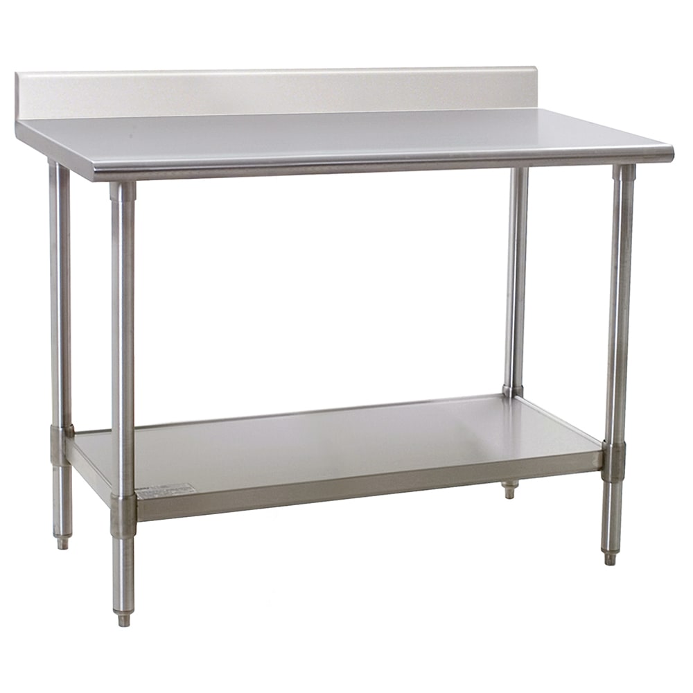 241-T2448SEBS 48" 14 ga Work Table w/ Undershelf & 300 Series Stainless Top, 4 1/2"...
