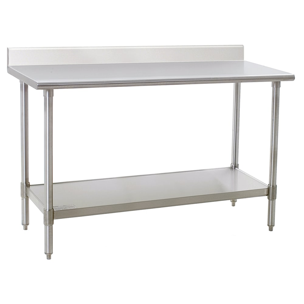 241-T3060SEBBS 60" 16 ga Work Table w/ Undershelf & 300 Series Stainless Top, 4 1/2&quot...