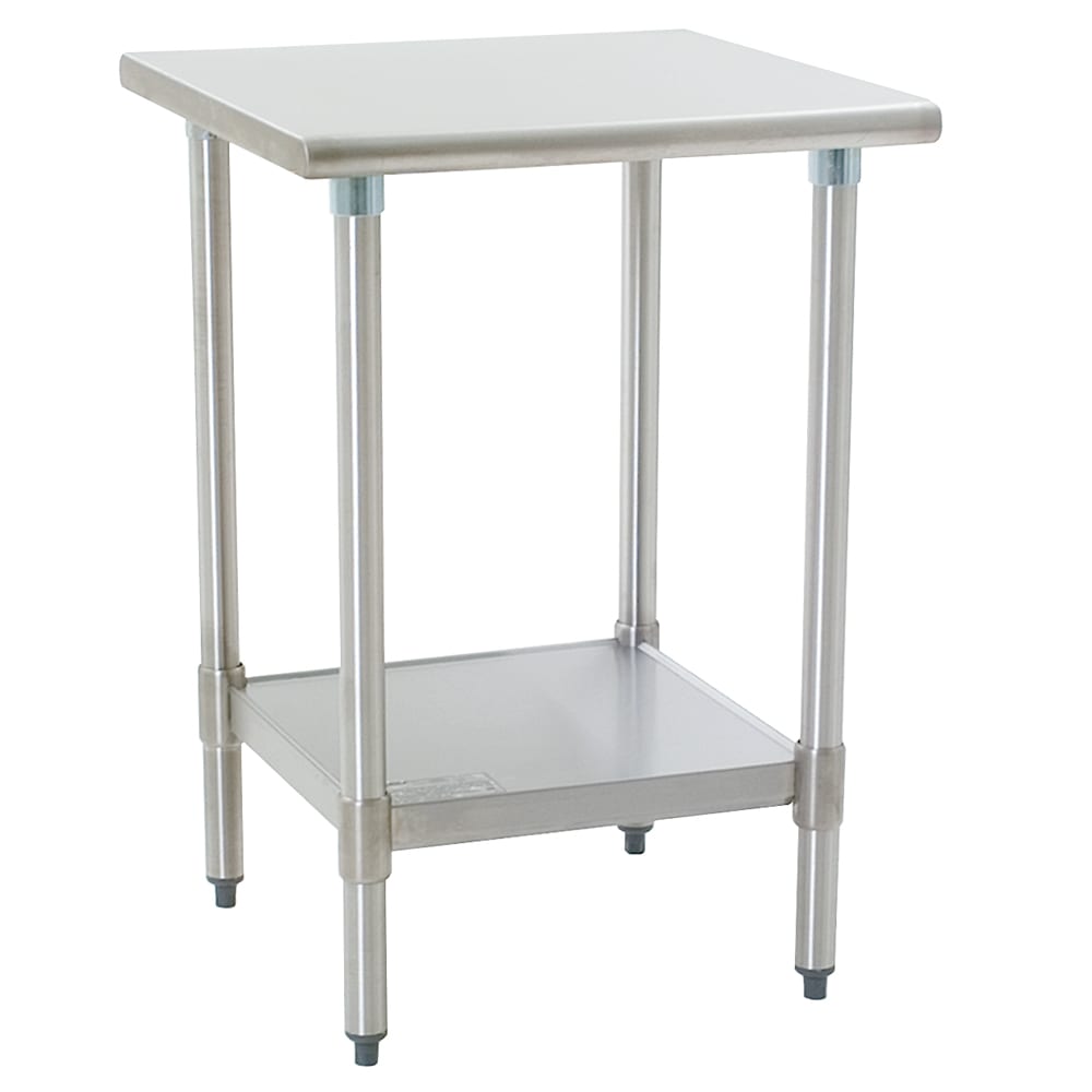 241-T2424SEB 24" 14 ga Work Table w/ Undershelf & 300 Series Stainless Flat Top