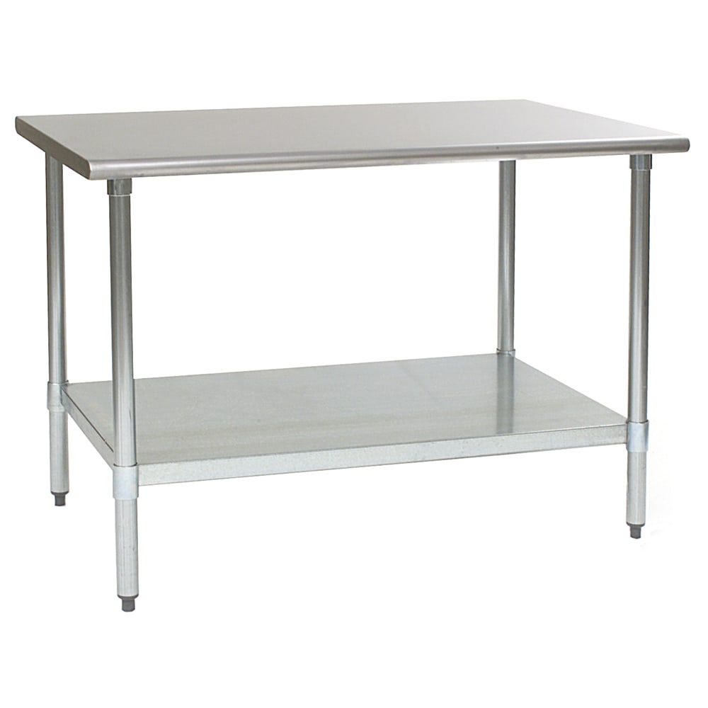 241-T2448B1X 48" 16 ga Work Table w/ Undershelf & 430 Series Stainless Flat Top