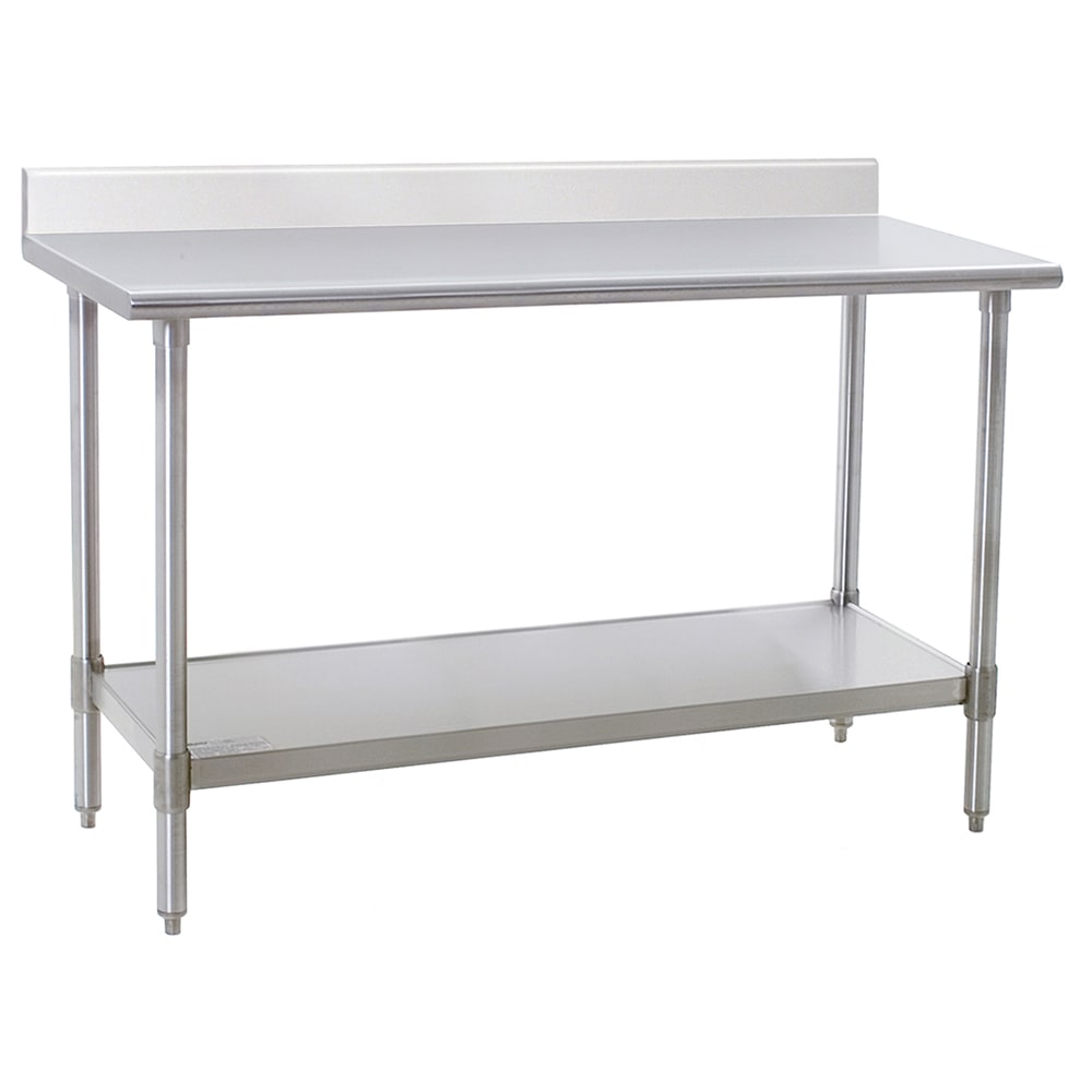 241-T2460SEBS 60" 14 ga Work Table w/ Undershelf & 300 Series Stainless Top, 4 1/2"...