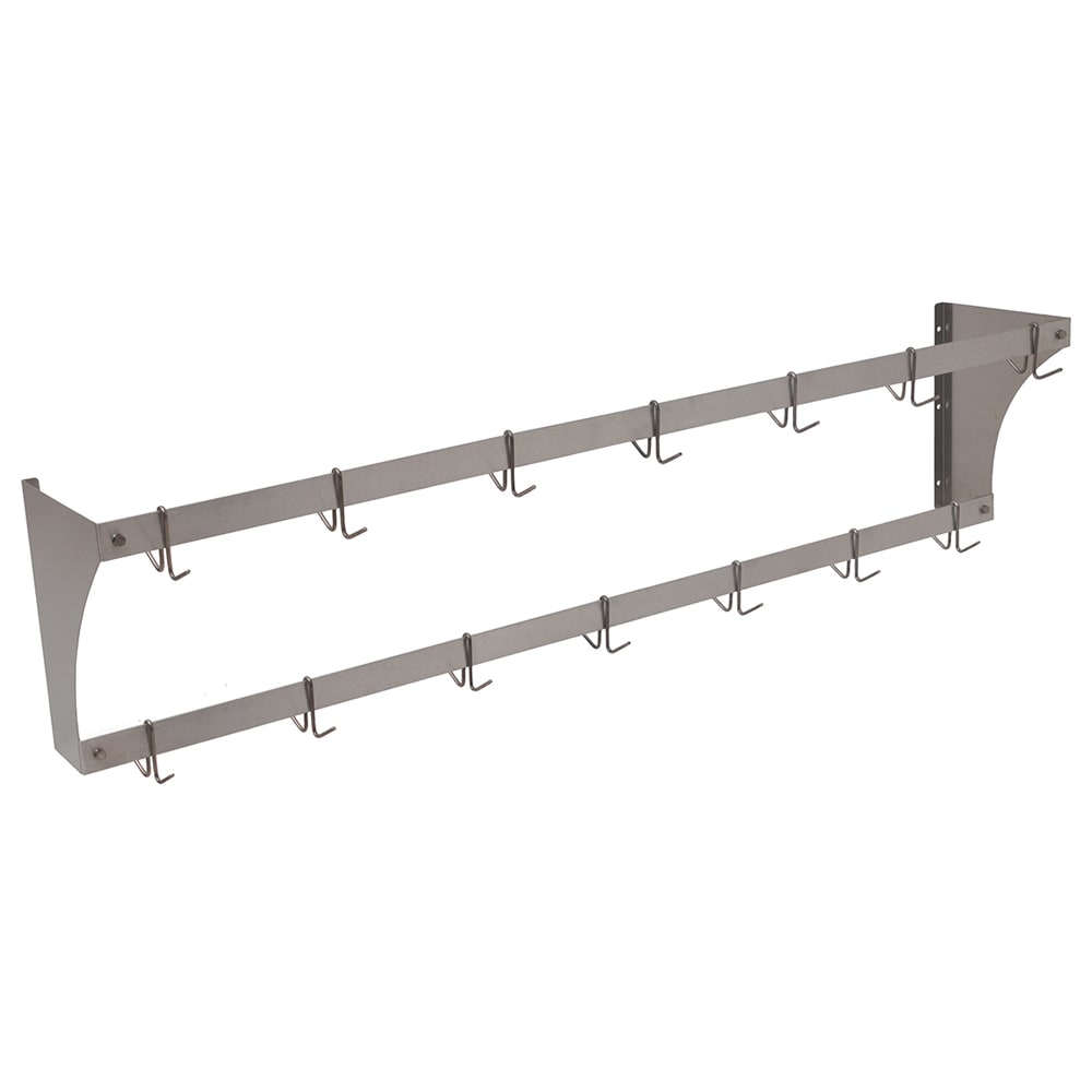 241-WM72PR 72" Wall-Mount Pot Rack w/ (12) Double Hooks, Stainless Steel