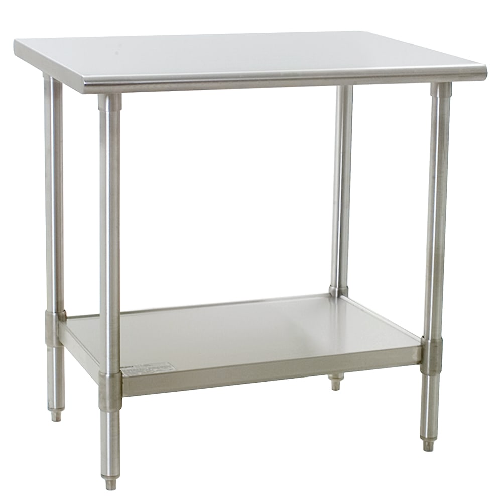 241-T2436SB 36" 16 ga Work Table w/ Undershelf & 430 Series Stainless Flat Top