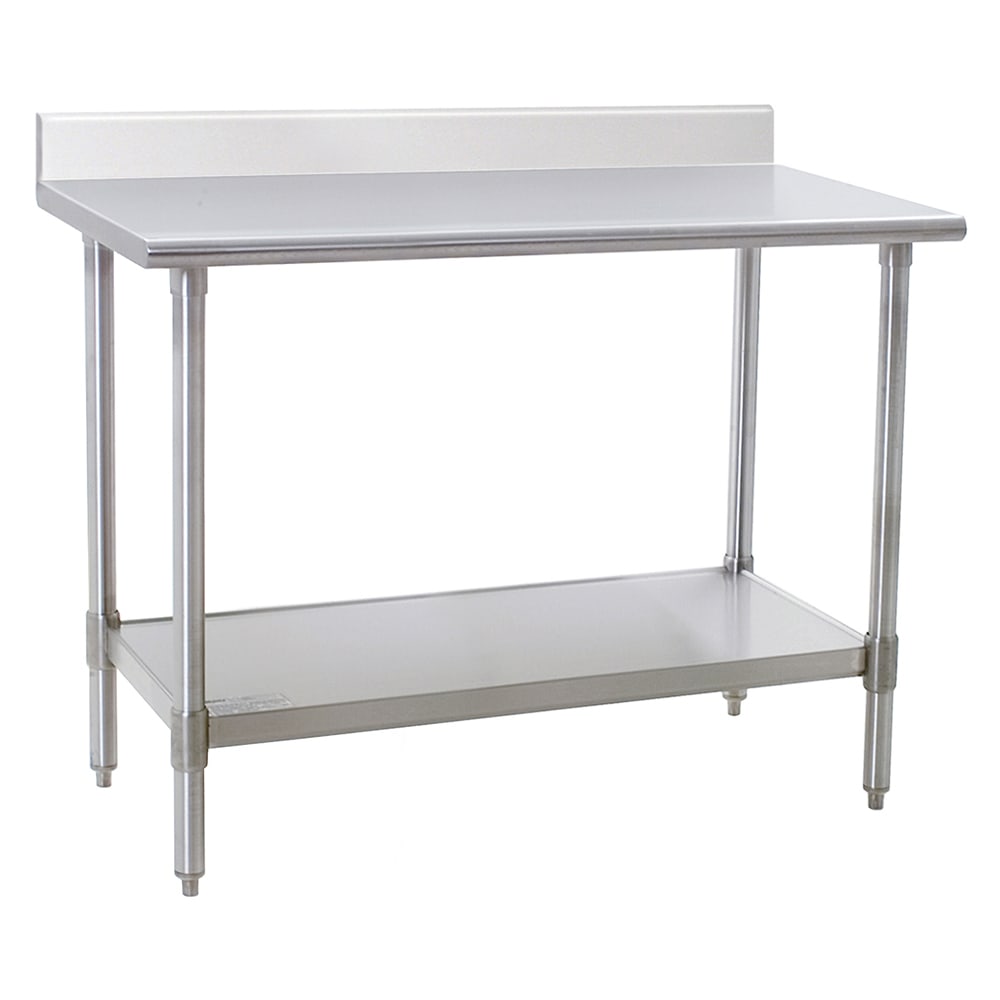 241-T3048SEBBS 48" 16 ga Work Table w/ Undershelf & 300 Series Stainless Top, 4 1/2&quot...