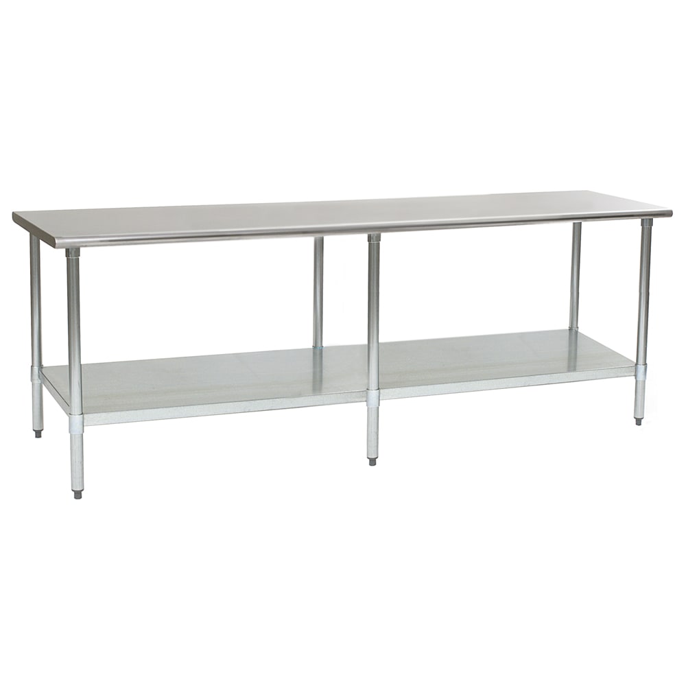 241-T3096B 96" 16 ga Work Table w/ Undershelf & 430 Series Stainless Flat Top
