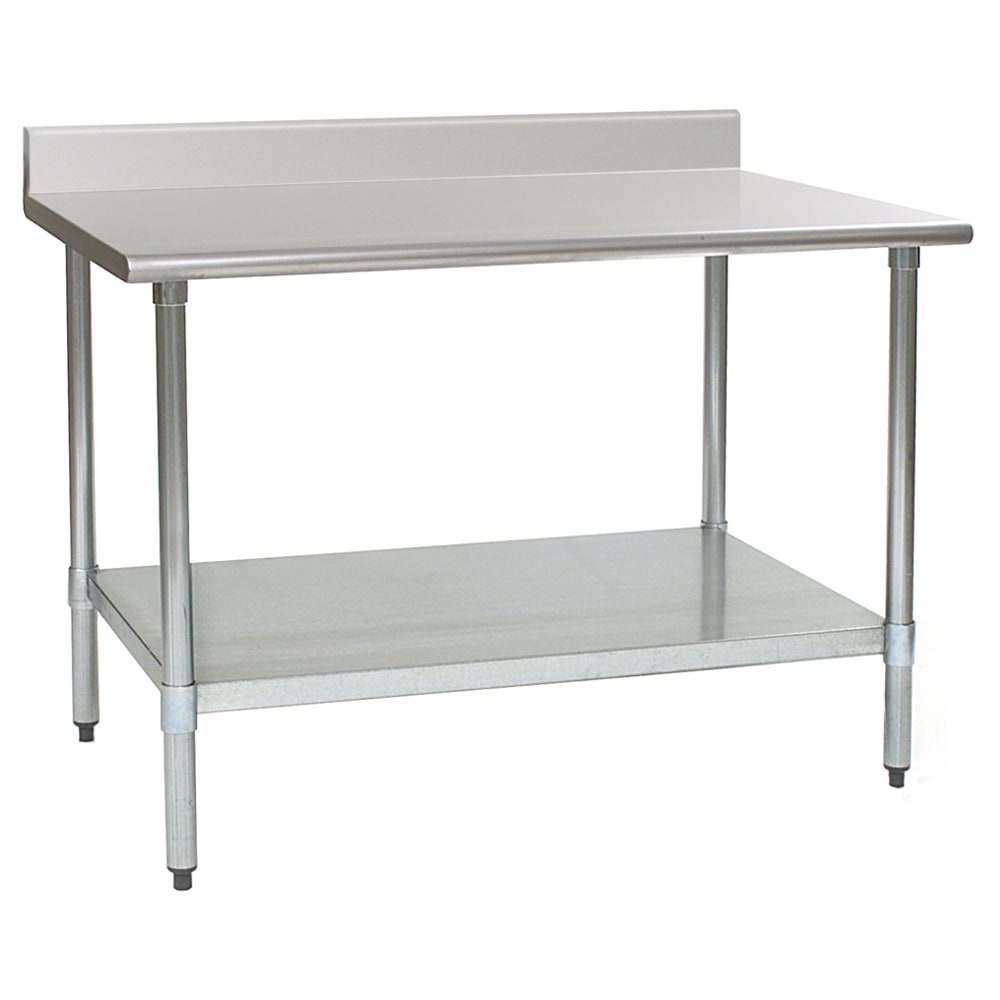 241-T2448BBS 48" 16 ga Work Table w/ Undershelf & 430 Series Stainless Top, 4 1/2"...