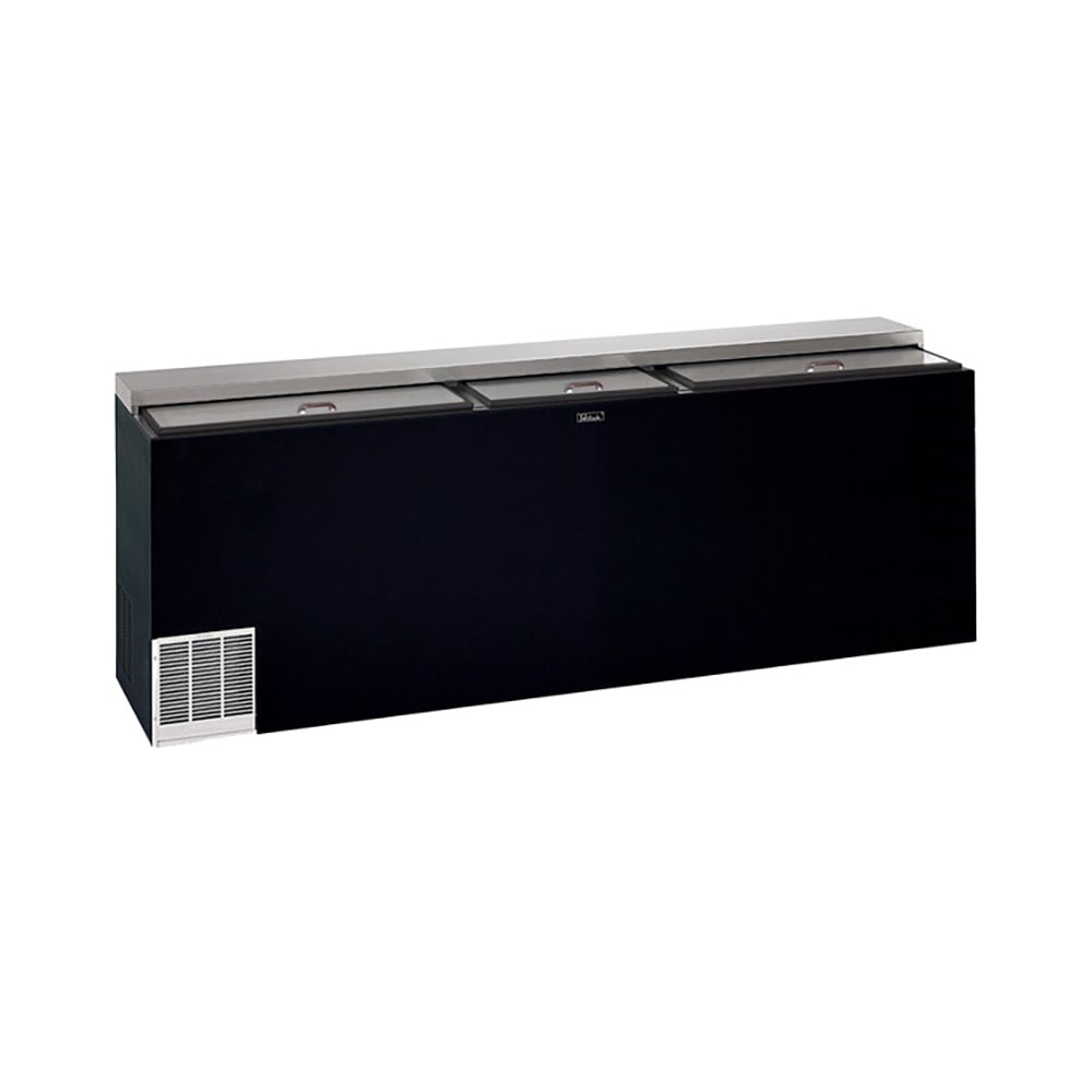 199-BC96LT3 96" Forced Air Bottle Cooler - Holds (492) 12 oz Bottles, Lid Locks, Black, 120v