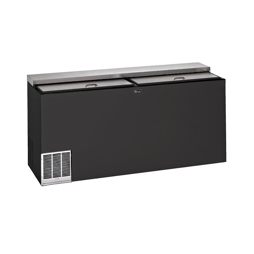 199-BC48LT3 48" Forced Air Bottle Cooler - Holds (206) 12 oz Bottles, Lid Locks, Black, 120v