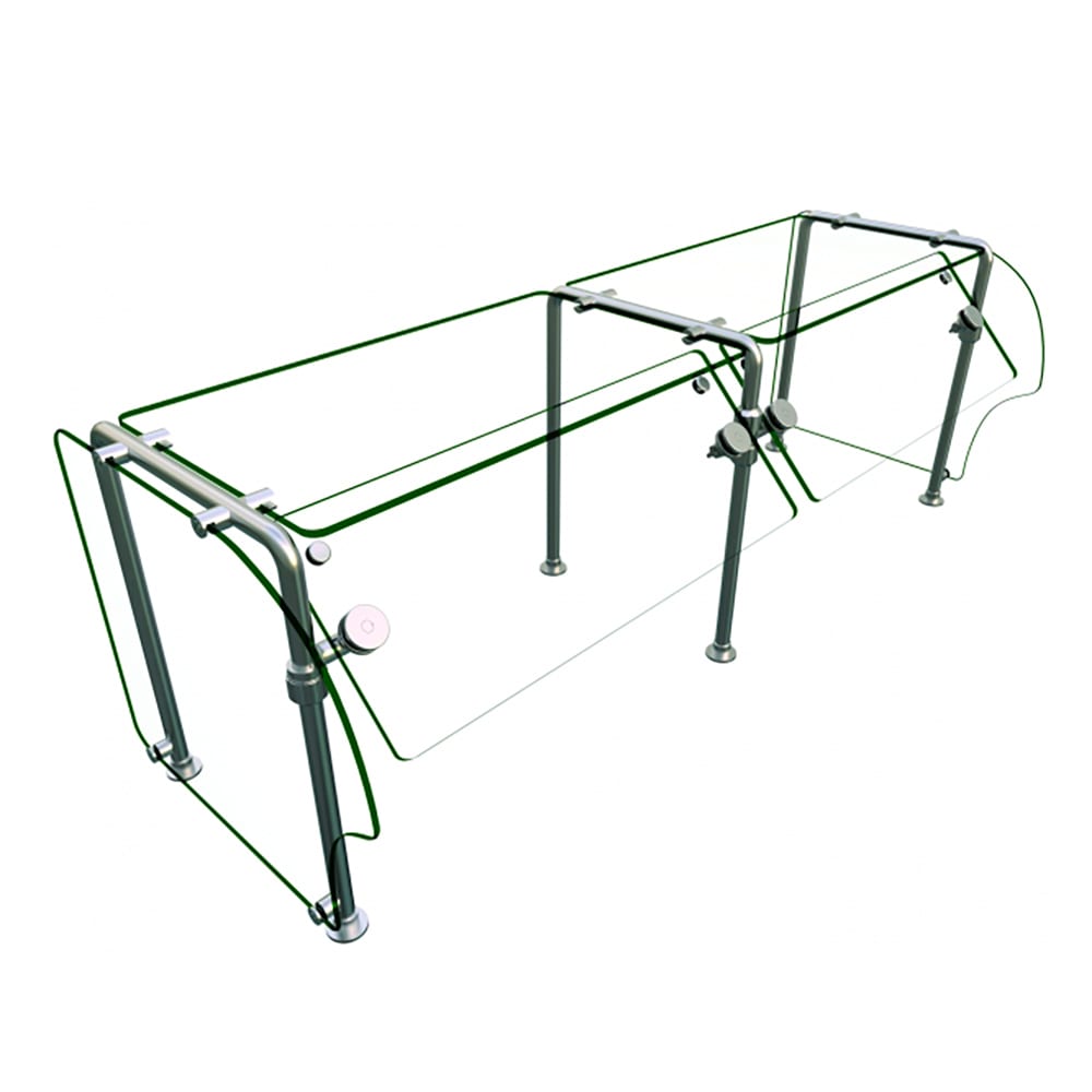 042-ES9060 Self Service Mounted Food Shield - 60" x 24" x 22 5/8", Glass/Stainless...