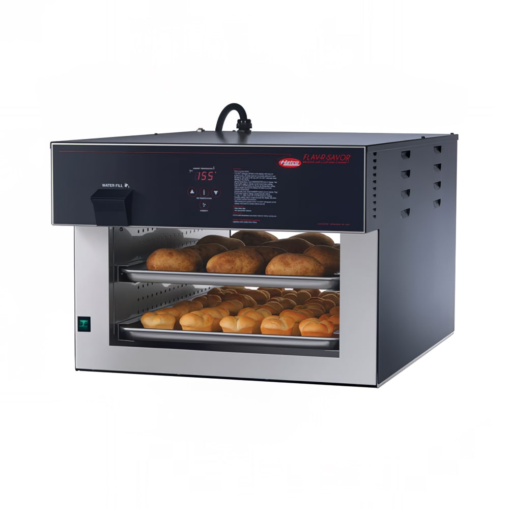 042-FSHACH2PT120 24 1/8" Dual Service Countertop Heated Display Case - (2) Shelves, 120/208v...