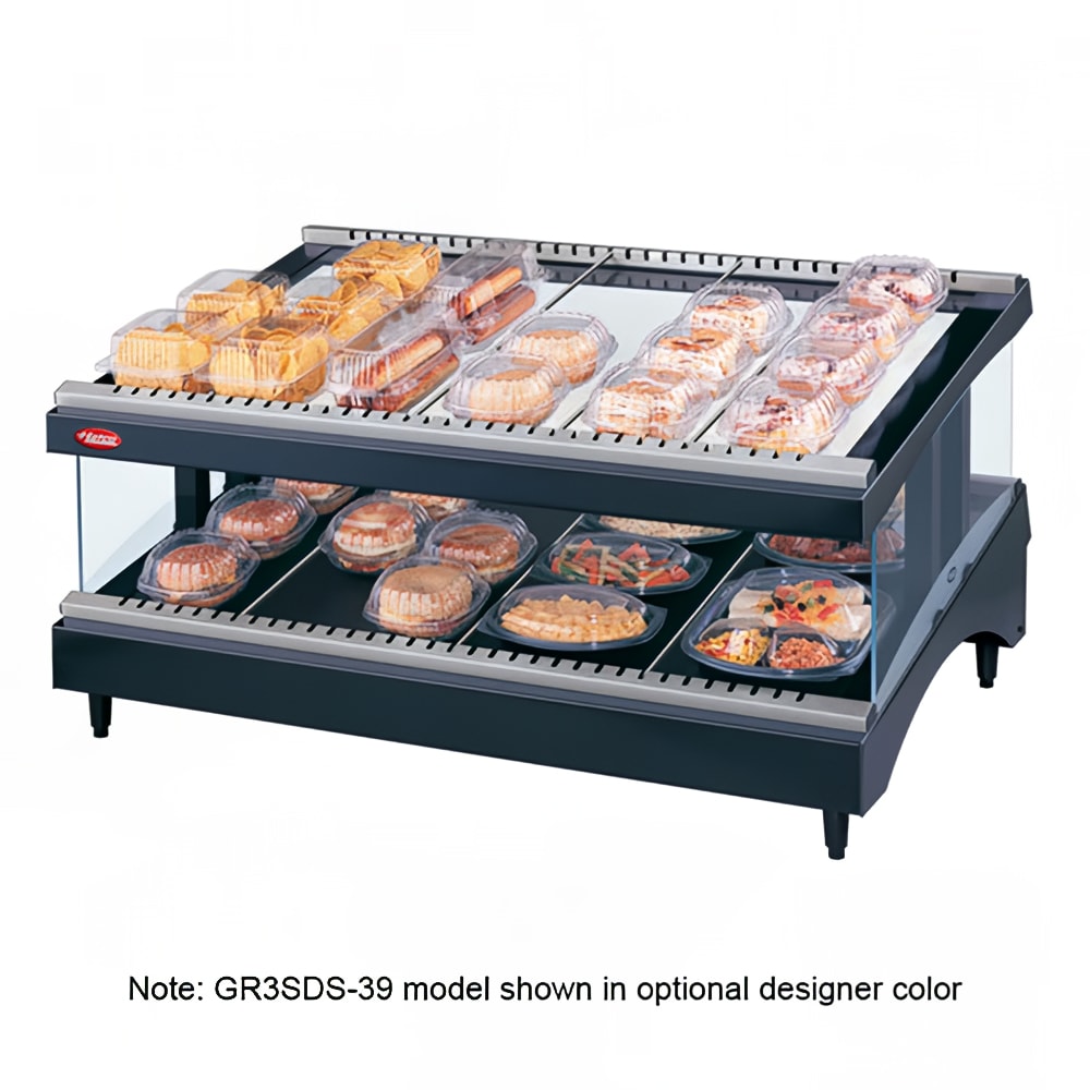 042-GR3SDS39 39 9/50" Self Service Countertop Heated Display Shelf - (2) Shelves, 120v