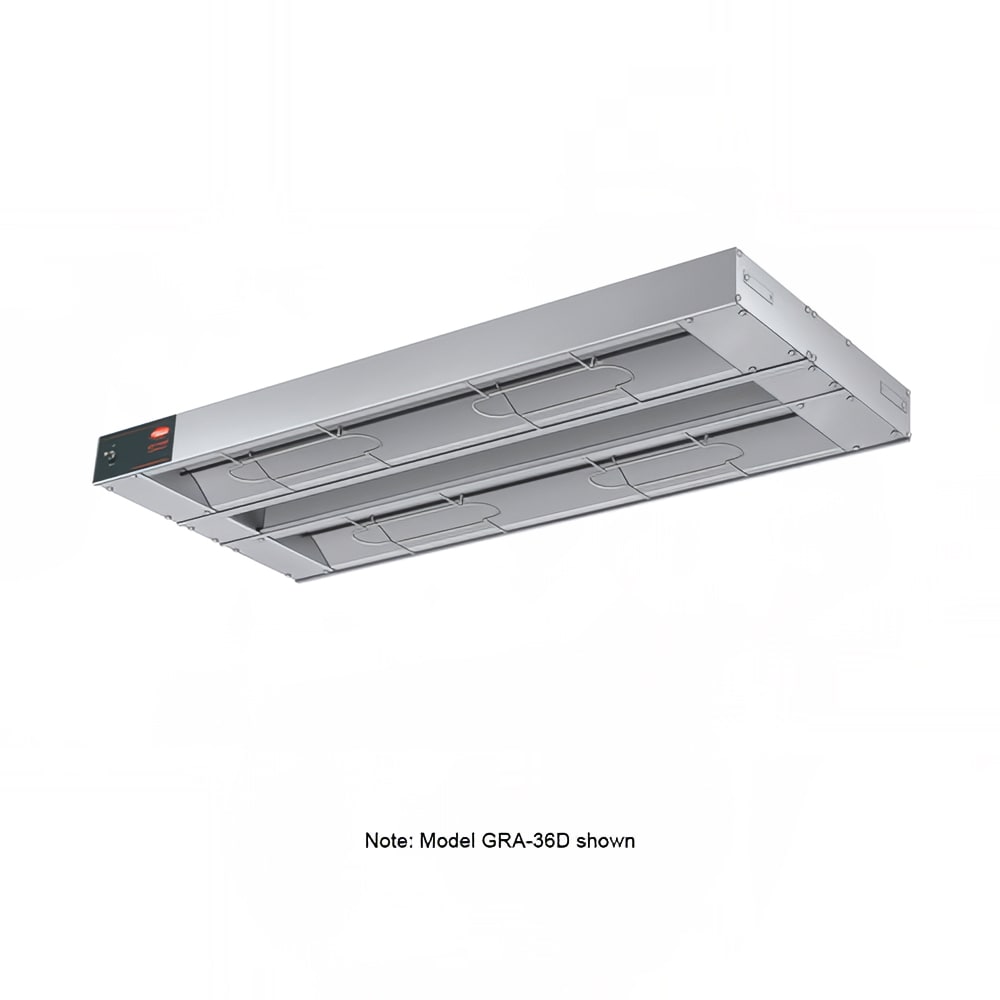 042-GRA66D6208 66" Standard Watts Infrared Strip Warmer - Double Rod, (2) Built In Toggle Co...