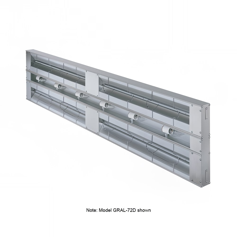 042-GRAL60D3208 60" Standard Watts Infrared Strip Warmer - Double Rod, (3) Built In Toggle C...