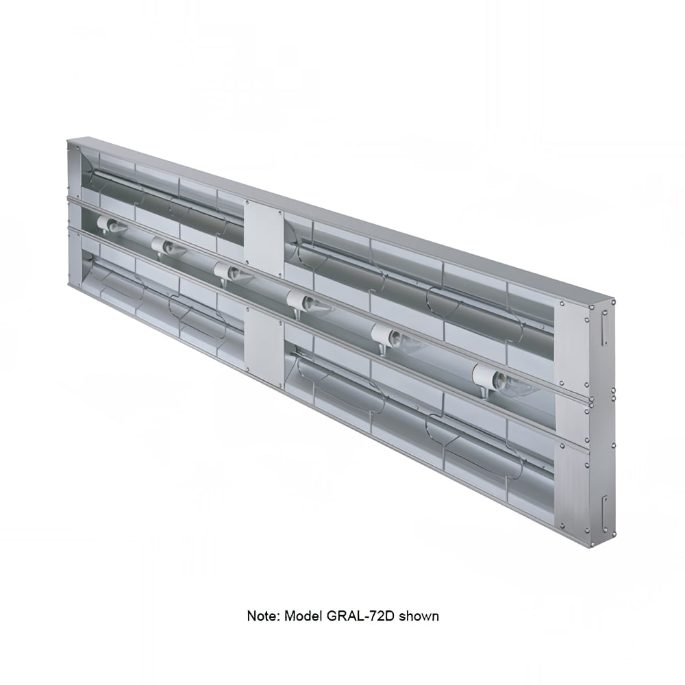 042-GRAL108D3120 108" Standard Watts Infrared Strip Warmer - Double Rod, (6) Built In Toggle...