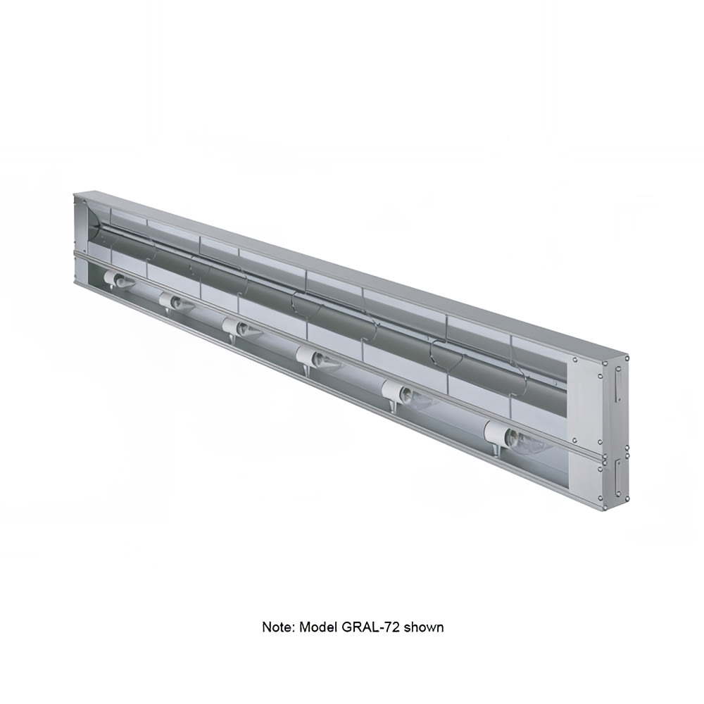 042-GRAL120120 120" Standard Watts Infrared Strip Warmer - Single Rod, (4) Built In Toggle C...
