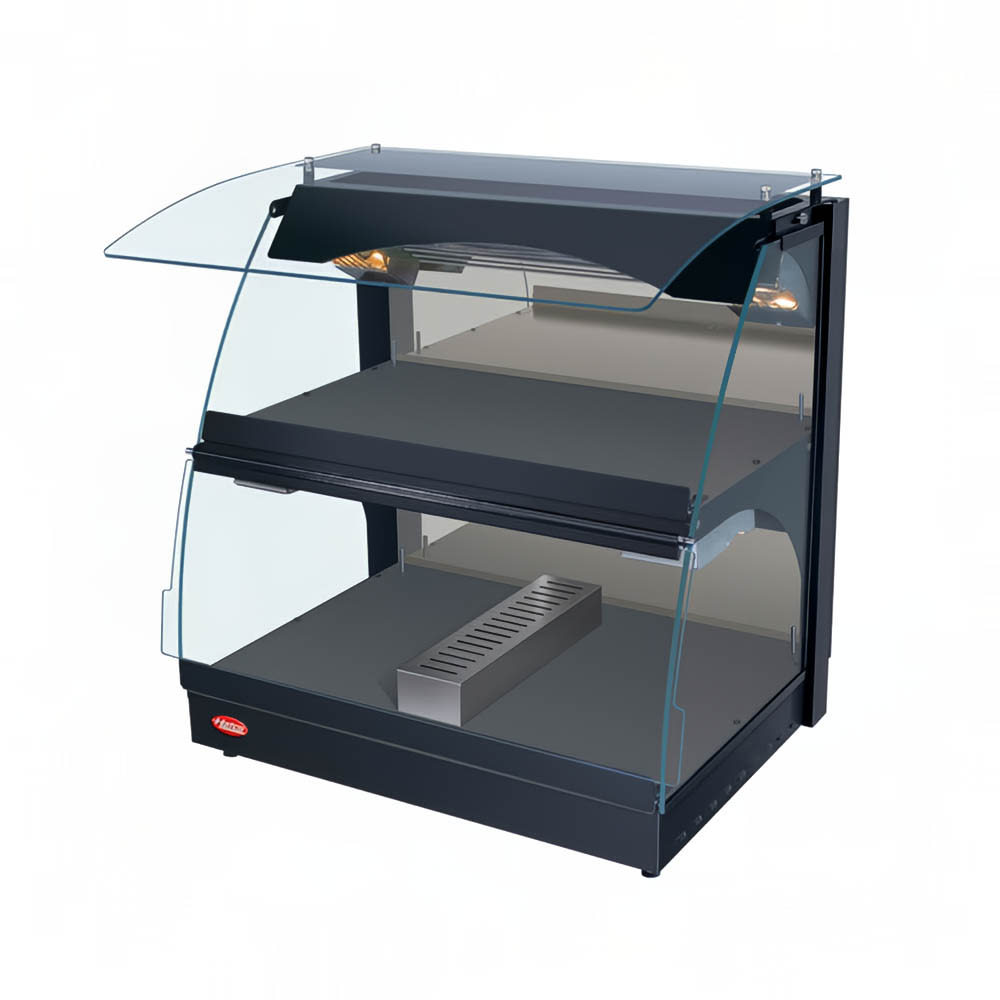 042-GRCMW1DHBLACK 26" Self Service Countertop Heated Display Case  - (2) Shelves, Black, 120...