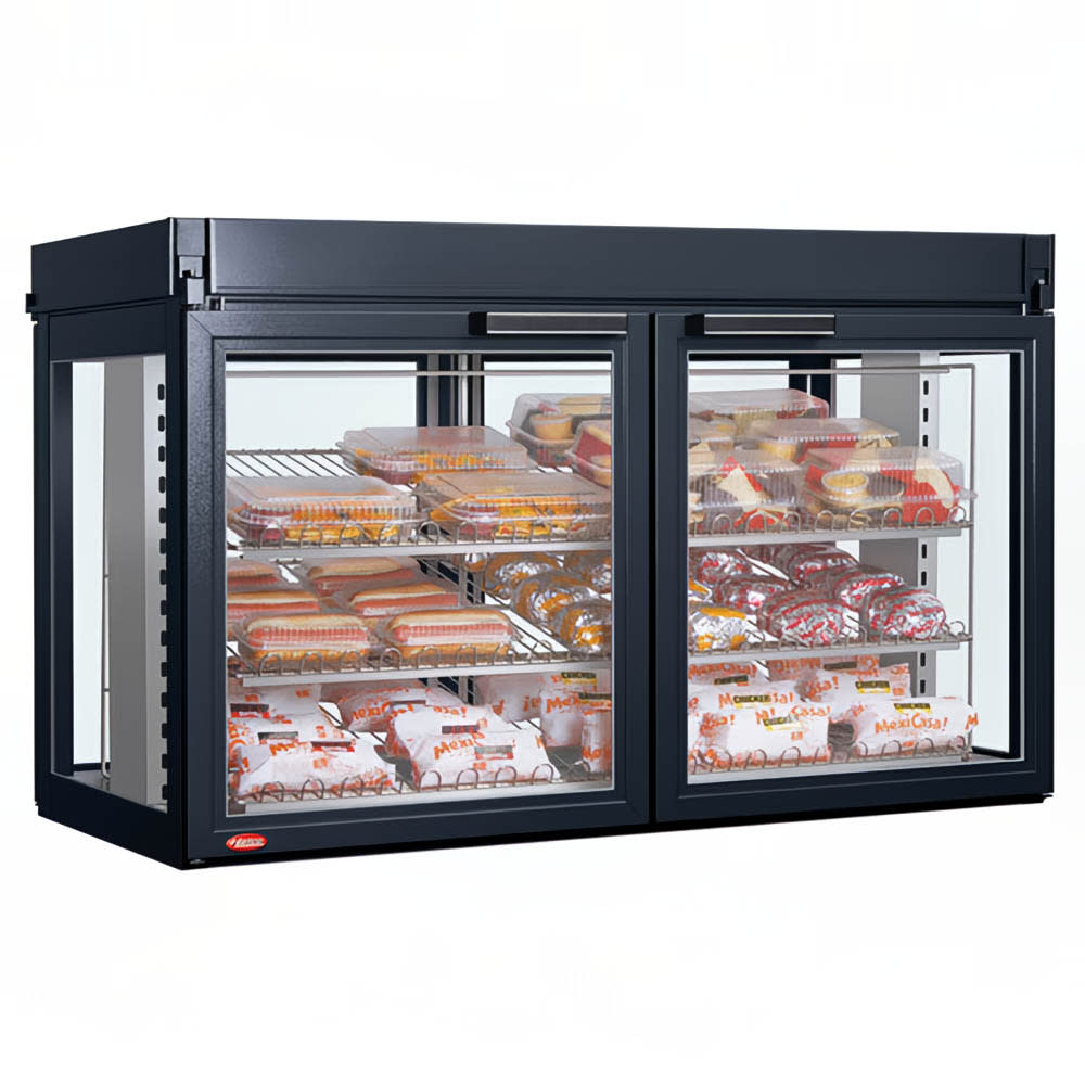 042-LFST481X240BLACK 48 13/16" Full Service Countertop Heated Display Case - (3) Shelves, Bl...