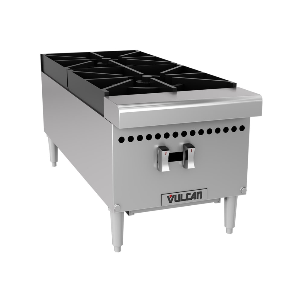 207-VCRH12NG 12" Gas Hotplate w/ (2) Burners & Infinite Controls, Convertible