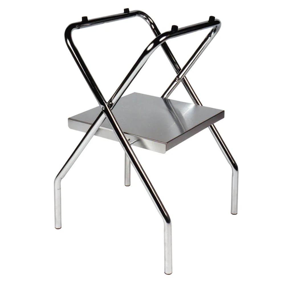 202-1054SC 30 1/2"H Folding Tray Stand w/ Shelf - 20" x 15" Top, Steel Frame w/ Zi...