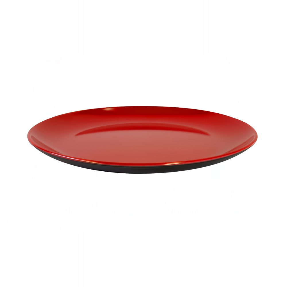 Elite Global Solutions JW99R2T-BR 9" Melamine Dinner Plate, Black/Red