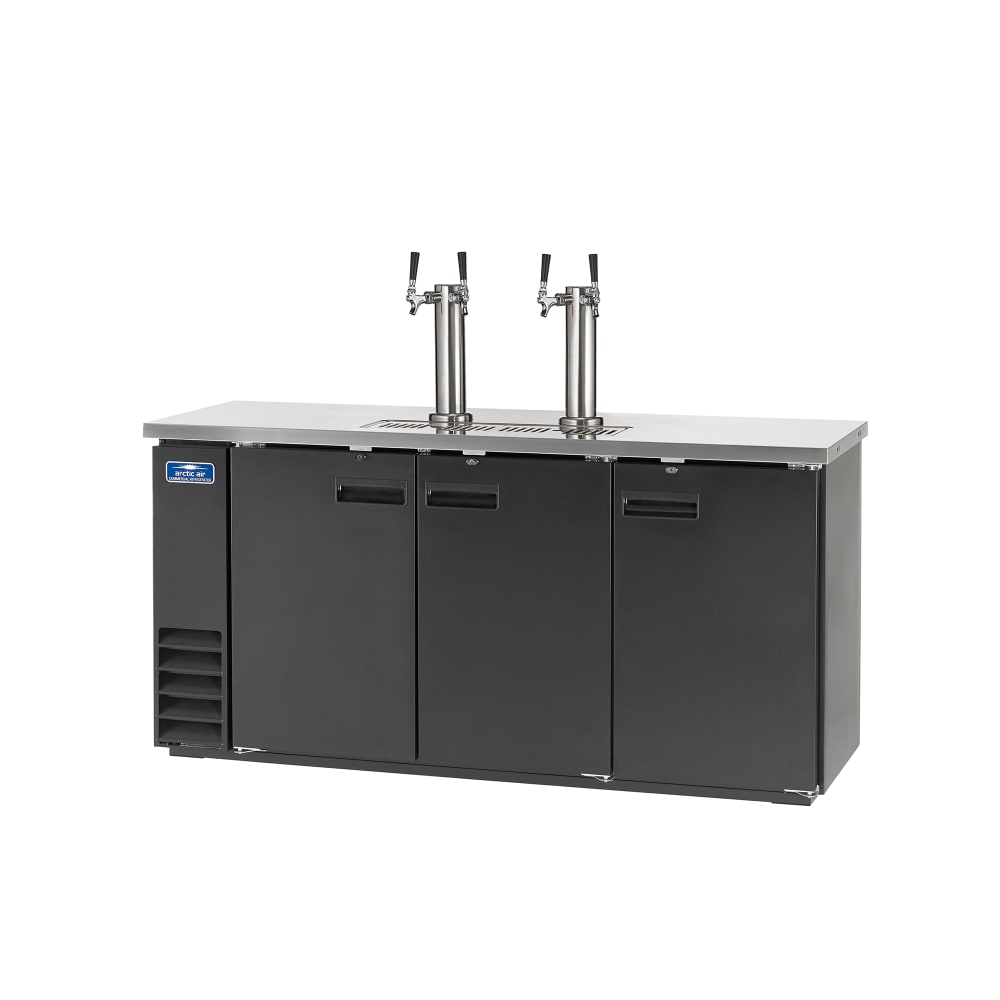 150-ADD72R2 73" Kegerator Beer Dispenser w/ (2) Keg Capacity - (2) Columns, Black, 115v