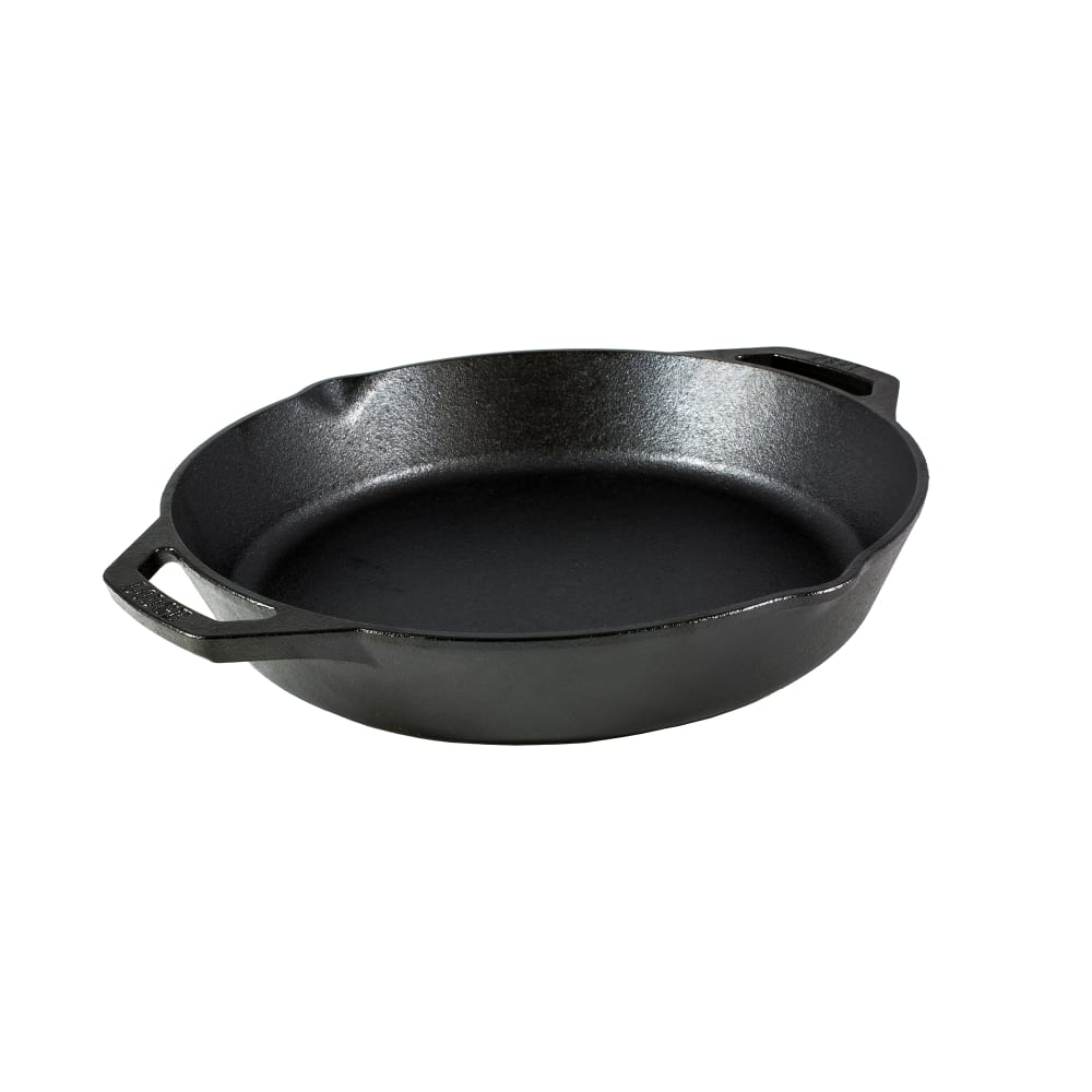 261-L12SKL 13 1/4" Round Seasoned Cast Iron Skillet w/ Handles