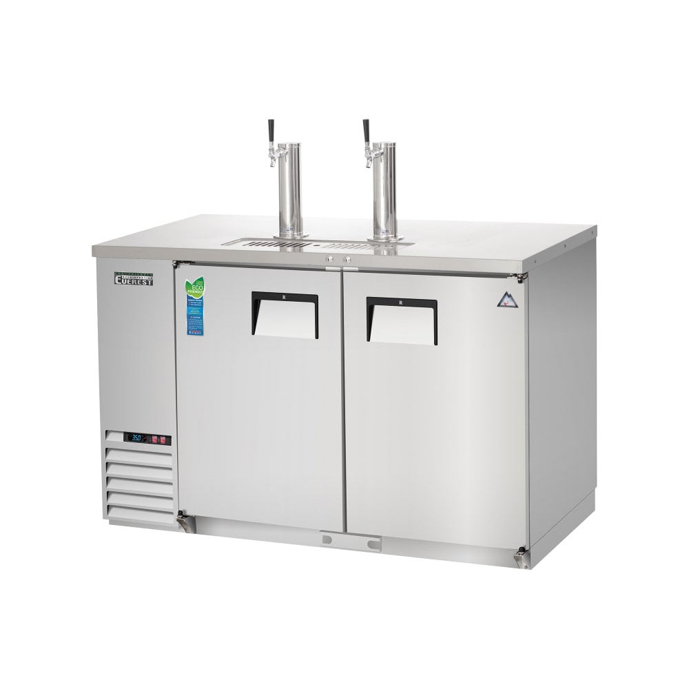 Everest Refrigeration EBD2-SS 57 3/4" Kegerator Beer Dispenser w/ (2) Keg Capacity - (2) Columns, Stainless, 115v