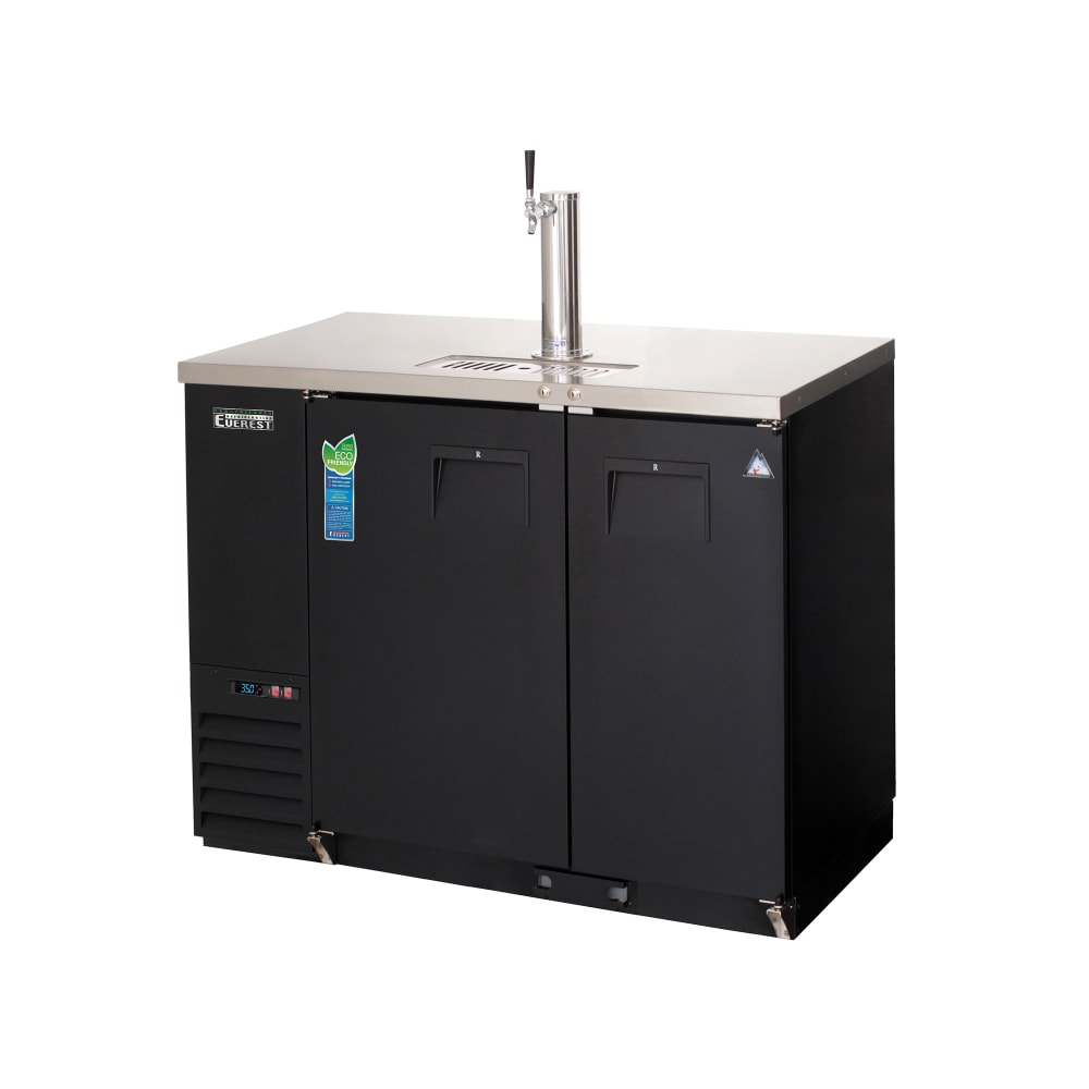 545-EBDS2BB24 49" Back Bar Kegerator Beer Dispenser w/ (1) Keg Capacity - (1) Column, Black,...