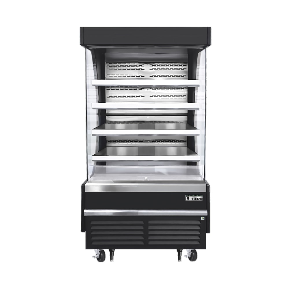 545-EOMV36B35T 37 1/4" Vertical Open Air Cooler w/ (5) Levels, Black, 115v