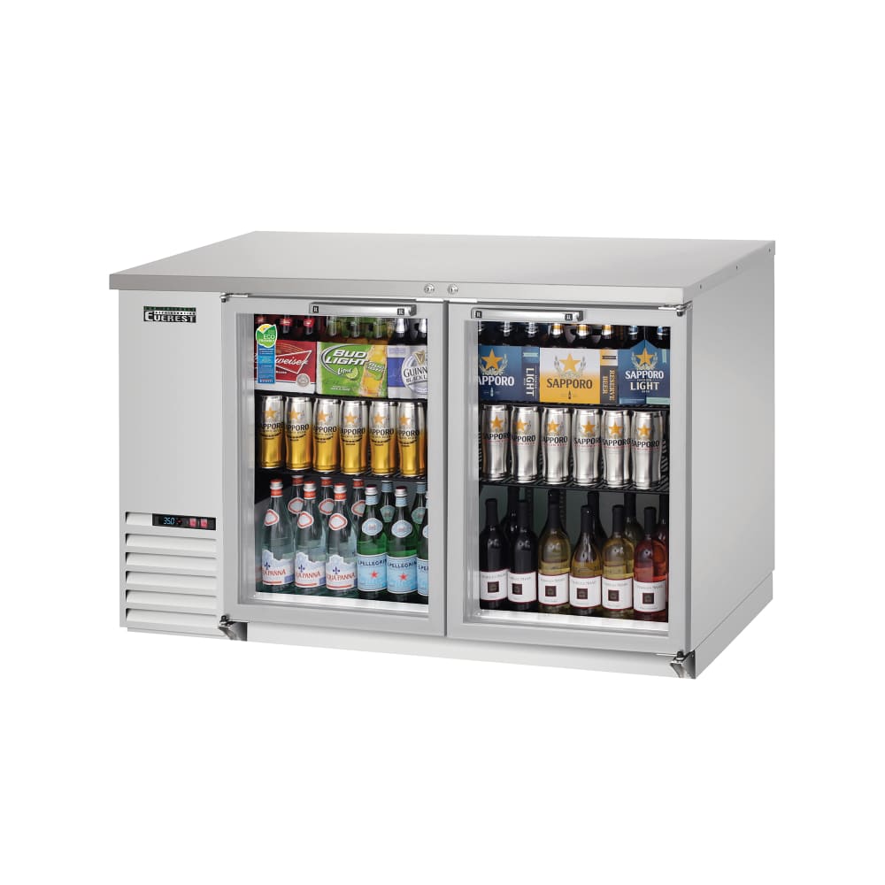 Everest Refrigeration EBB59G-SS 57 3/4" Bar Refrigerator - 2 Swinging Glass Doors, Stainless, 115v