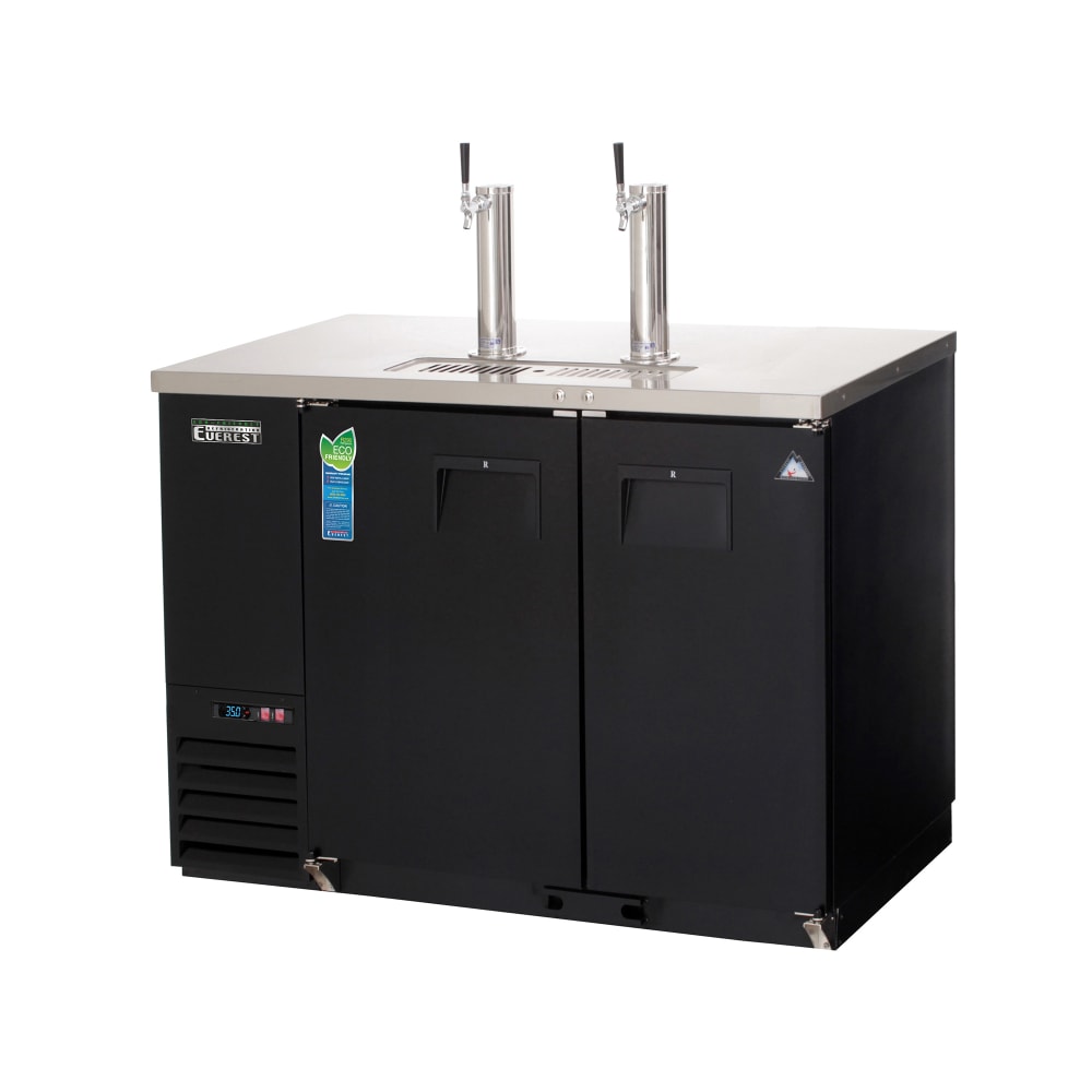 545-EBDS224 49" Kegerator Beer Dispenser w/ (1) Keg Capacity - (2) Columns, Black, 115v