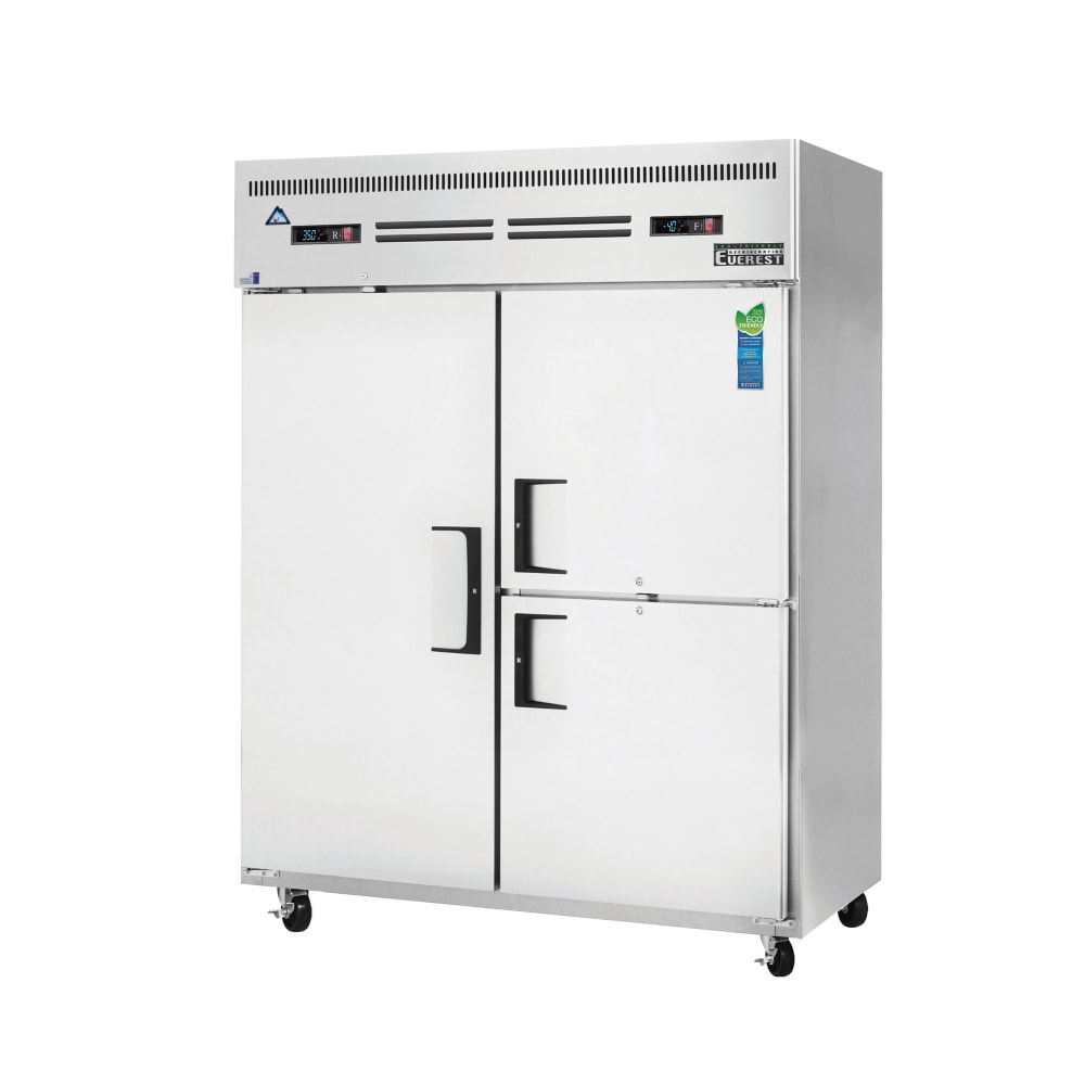 545-ESWQ3 59" Two Section Commercial Combo Refrigerator Freezer - Solid Doors, Dual Temp, 11...