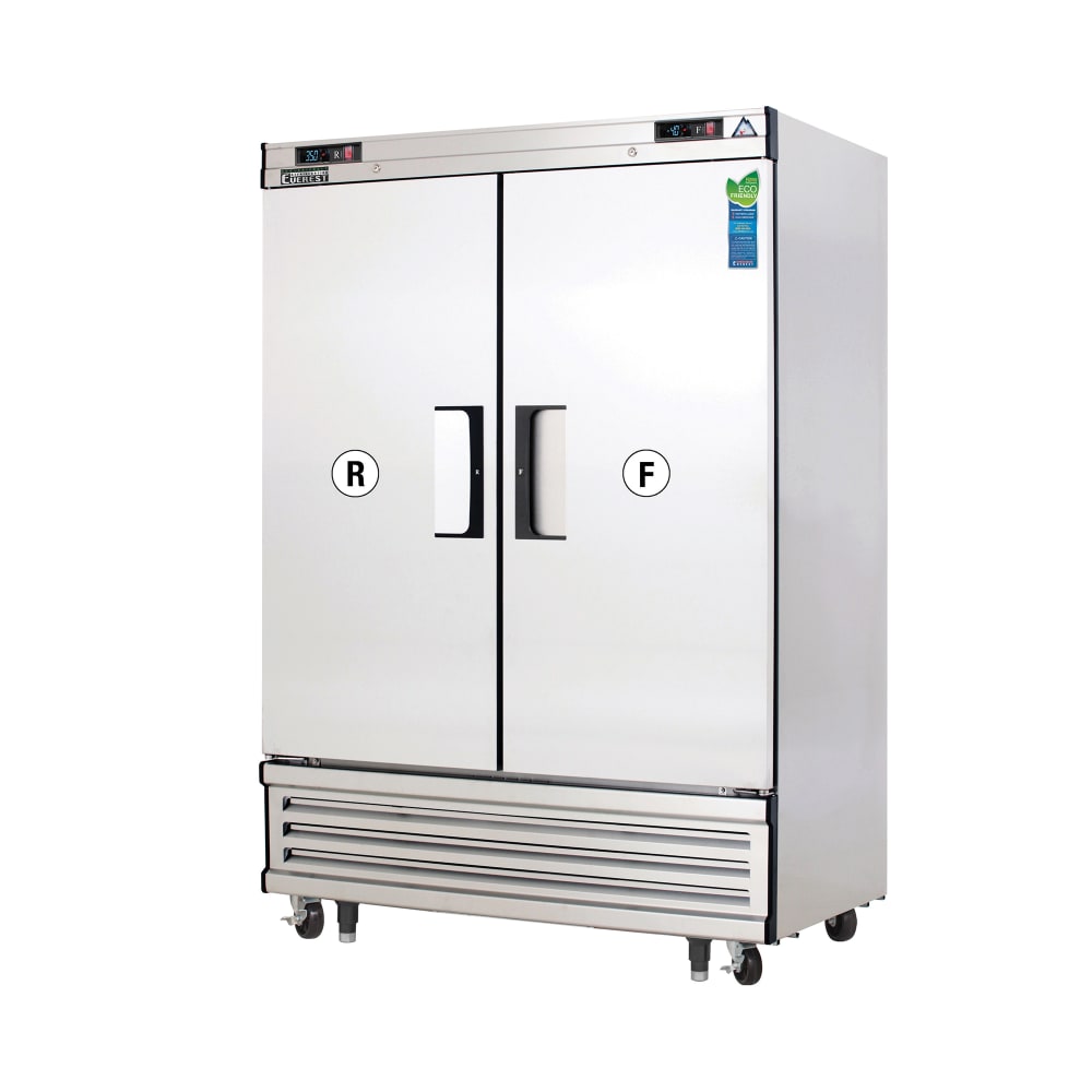 545-EBRF2 54 1/8" Two Section Commercial Combo Refrigerator Freezer - Solid Doors, Dual Temp...