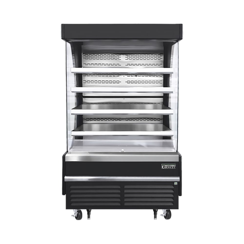 545-EOMV48B28T 48" Vertical Open Air Cooler w/ (5) Levels, Black, 115v