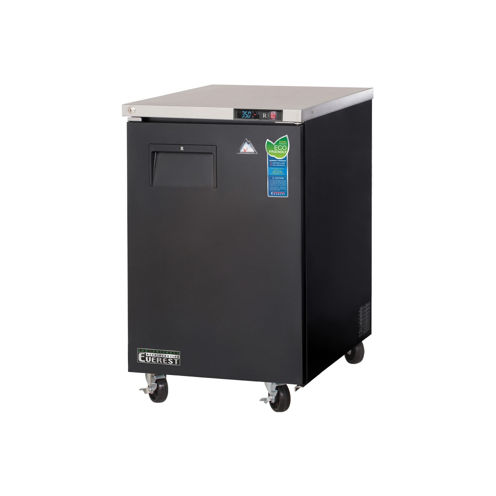 545-EBB23 23 1/2" Bar Refrigerator - 1 Swinging Solid Door, Black, 115v
