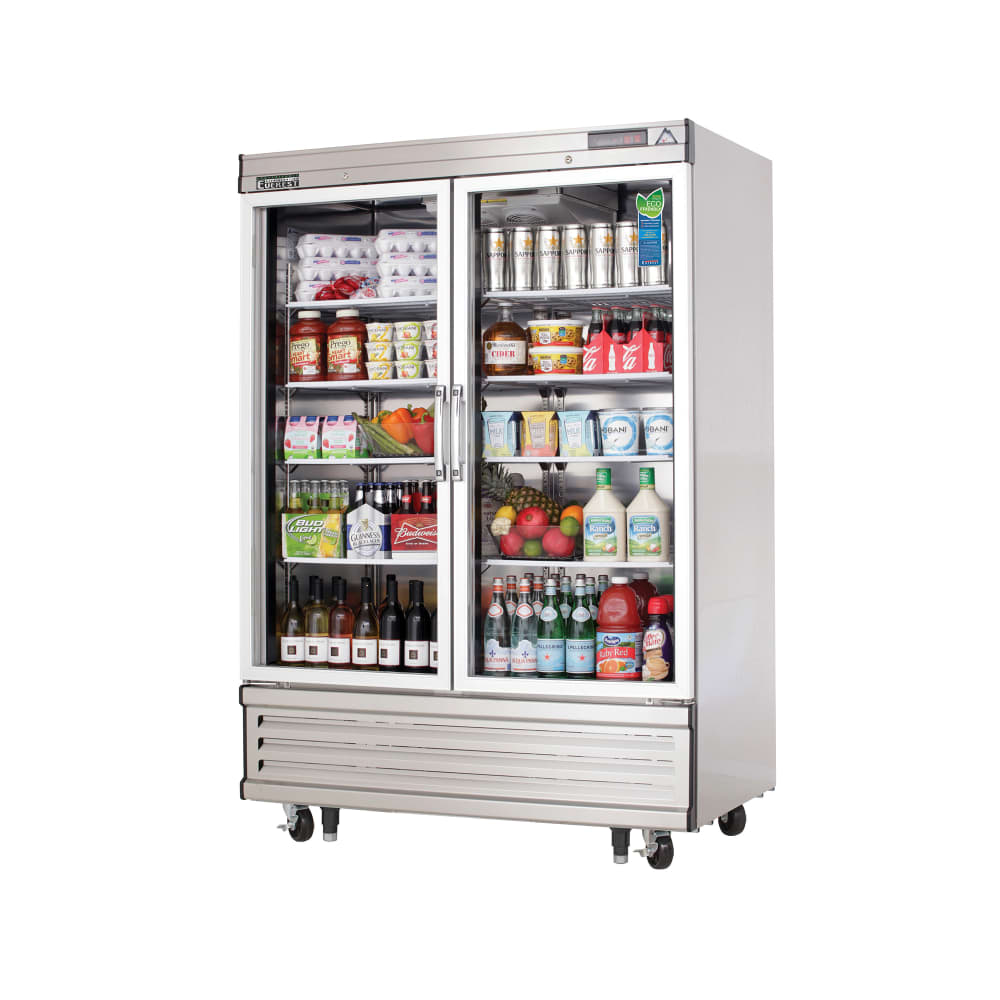 545-EBGR2 54 1/8" Two Section Reach In Refrigerator, (2) Left/Right Hinge Glass Doors, 115v