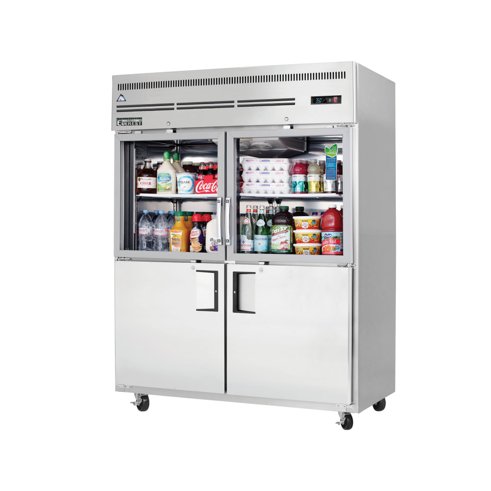 545-EGSWH4 59" Two Section Reach In Refrigerator, (2) Glass Doors, (2) Solid Doors, Left/Rig...
