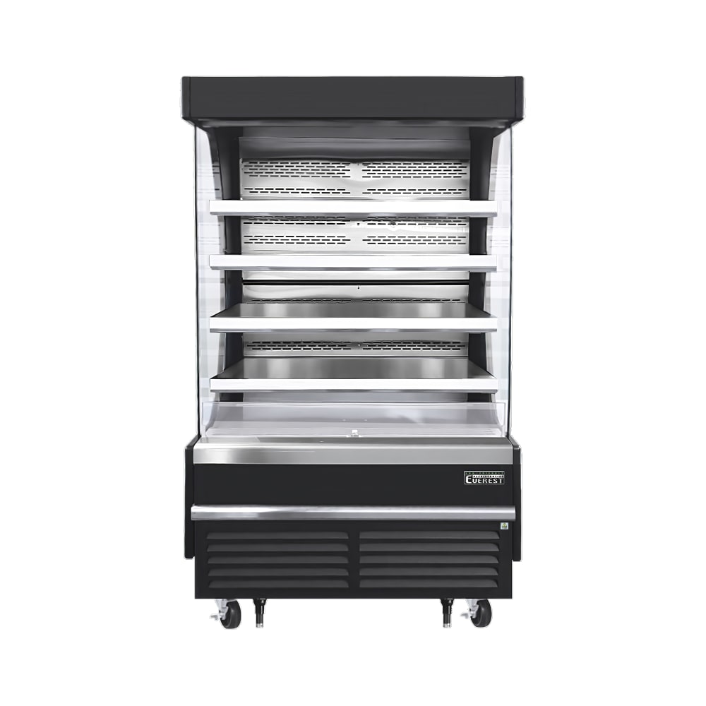 545-EOMV48B35T 48" Vertical Open Air Cooler w/ (5) Levels, Black, 115v