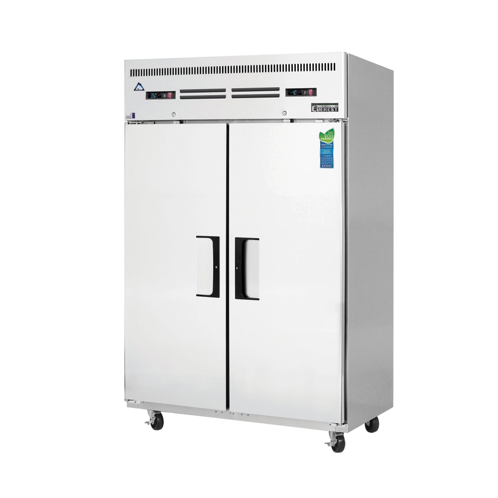 545-ESRF2A 49 5/8" Two Section Commercial Combo Refrigerator Freezer - Solid Doors, Dual Tem...