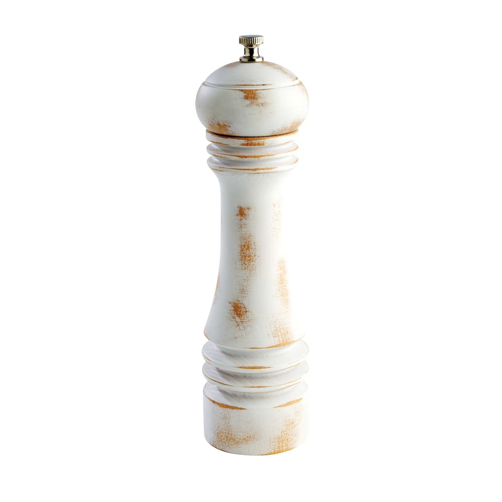 634-APS40537 9 1/8"H Pepper Mill - German Beachwood, Vintage White
