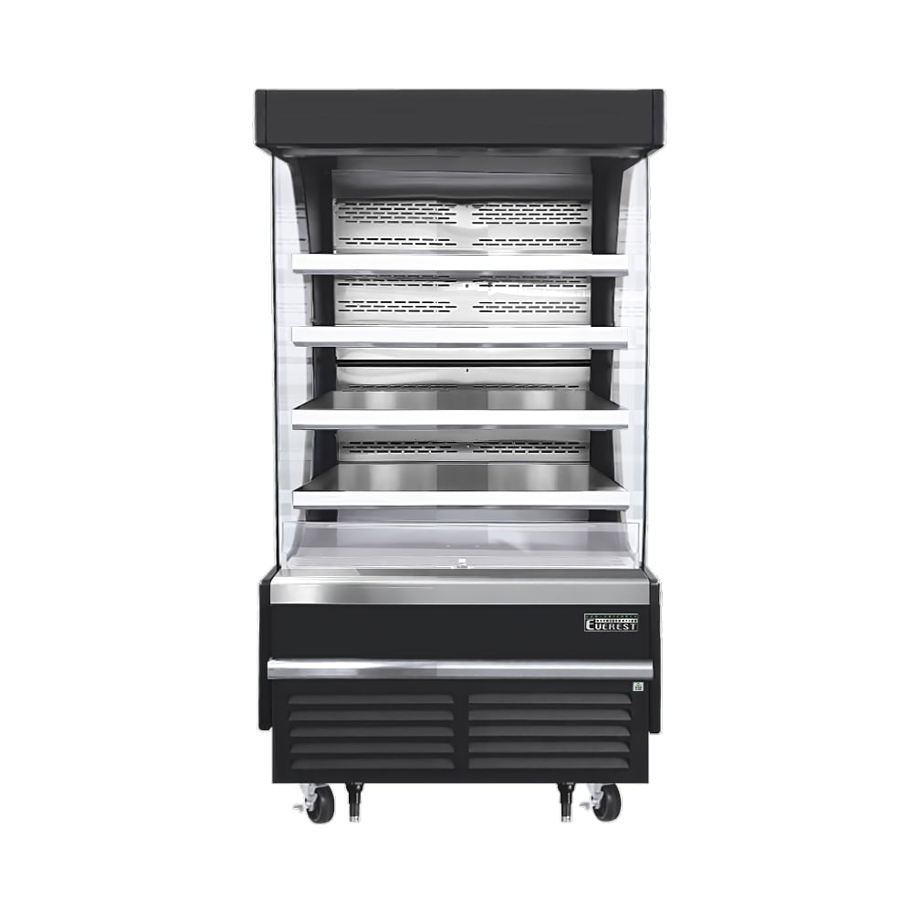 545-EOMV36B28T 37 1/4" Vertical Open Air Cooler w/ (5) Levels, Black, 115v