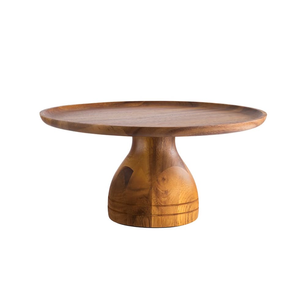 634-APS33295 13" Round Cake Stand - 6 3/8"H, Acacia Wood
