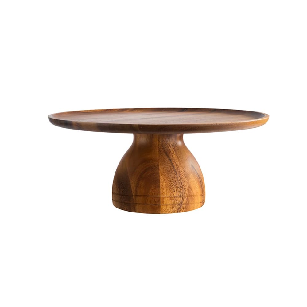 634-APS33297 15 1/8" Round Cake Stand - 6 3/8"H, Acacia Wood