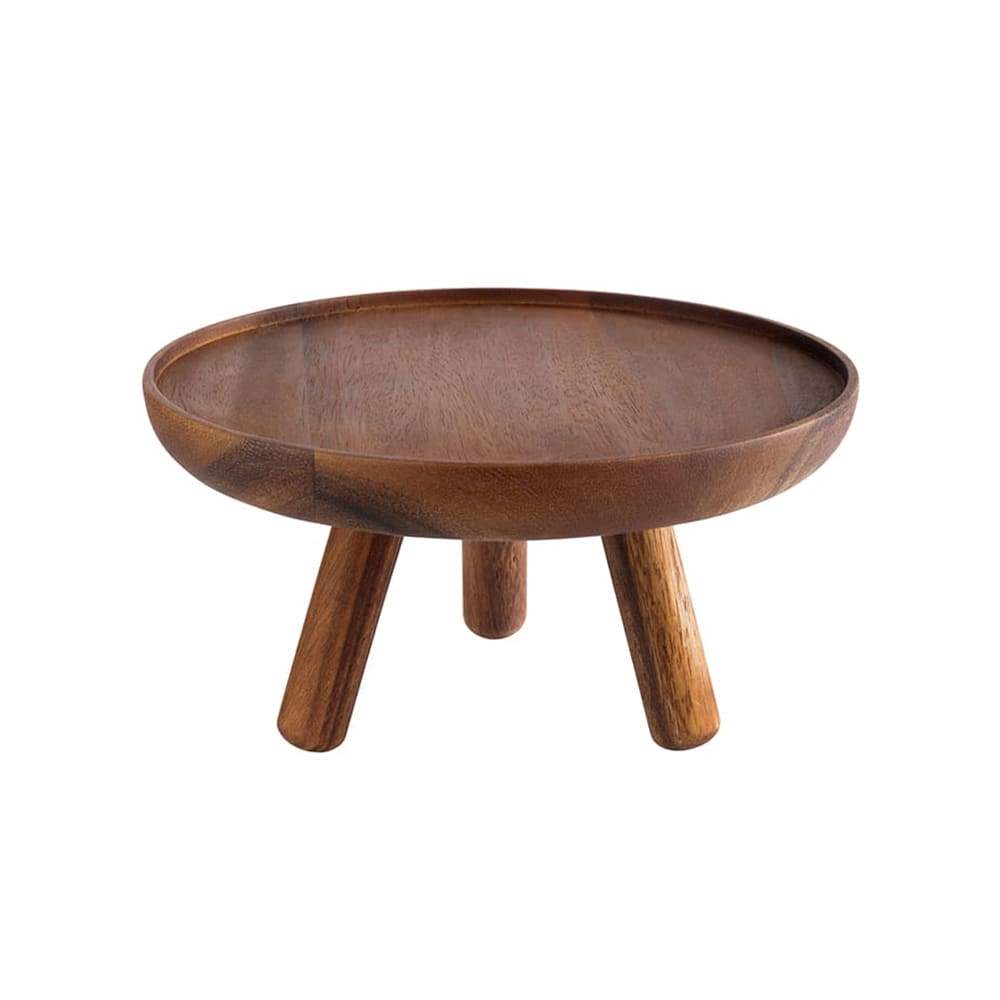 634-APS15620 7 7/8" Round Buffet Stand - 4 1/8"H, Acacia Wood