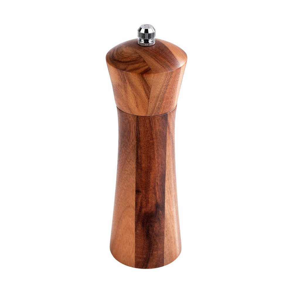 634-APS40418 6 3/4"H Salt Grinder - German Beachwood, Brown